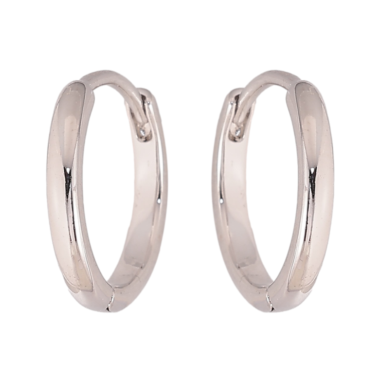 Сережки Xuping колір Родій колечка "Класика, шир. 2мм" ø 15мм фото №1