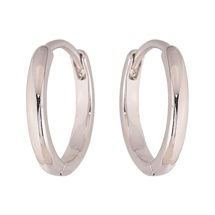 Сережки Xuping колір Родій колечка "Класика, шир. 2мм" ø 15мм фото №1