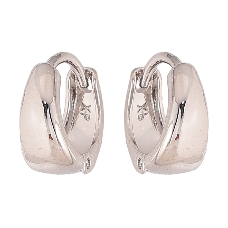 Сережки Xuping колір Родій колечка "Класика" ø 12мм фото №1