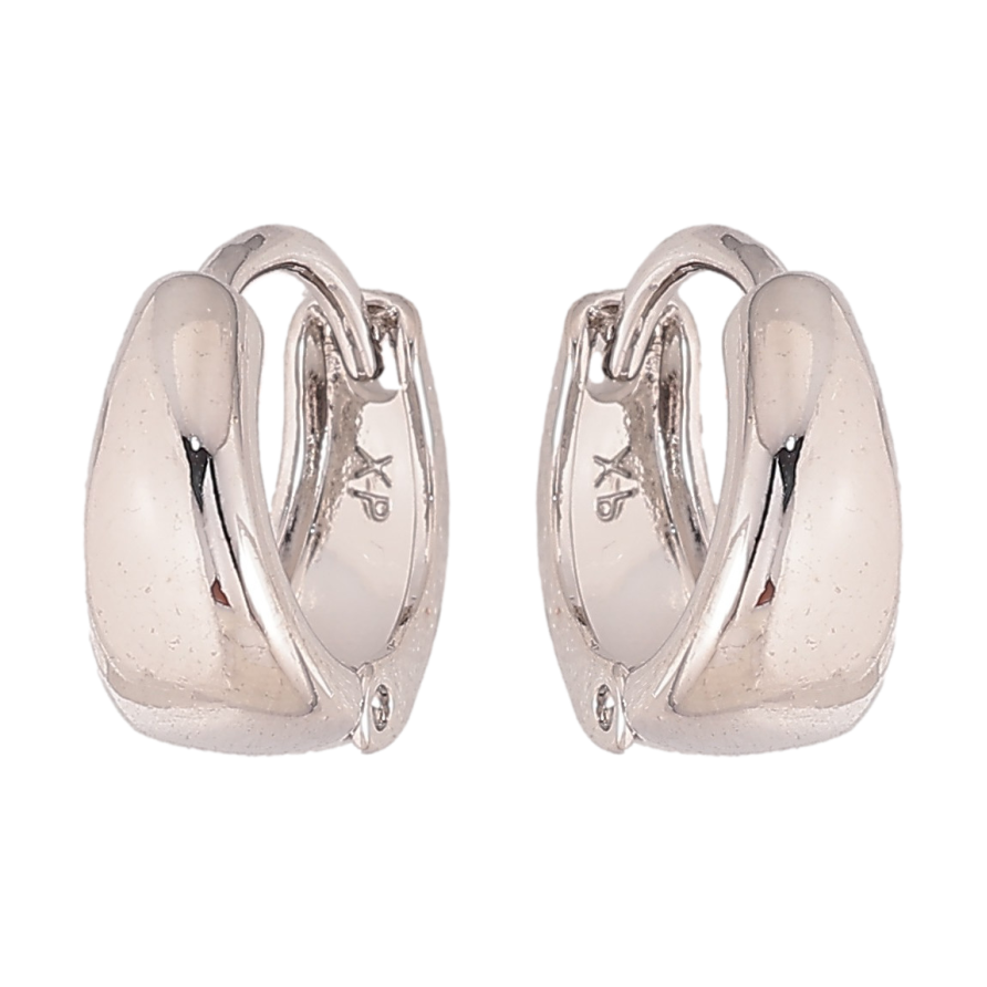 Сережки Xuping колір Родій колечка "Класика" ø 12мм фото №1