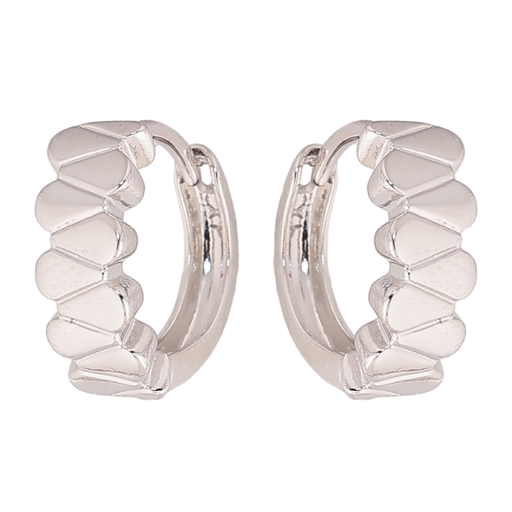 Серьги Xuping цвет Родий колечки "Декоративный узор" фото №4