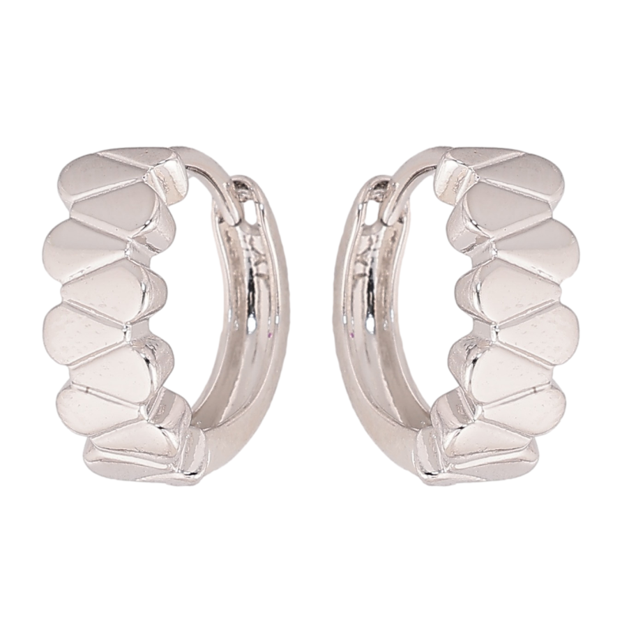 Сережки Xuping колір Родій колечка "Декоративний візерунок" фото №1