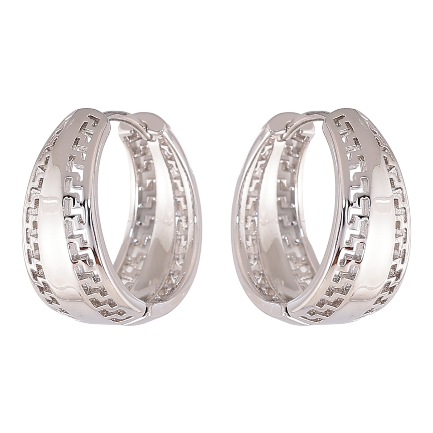 Серьги Xuping цвет Родий колечки "Декоративный узор" фото №1