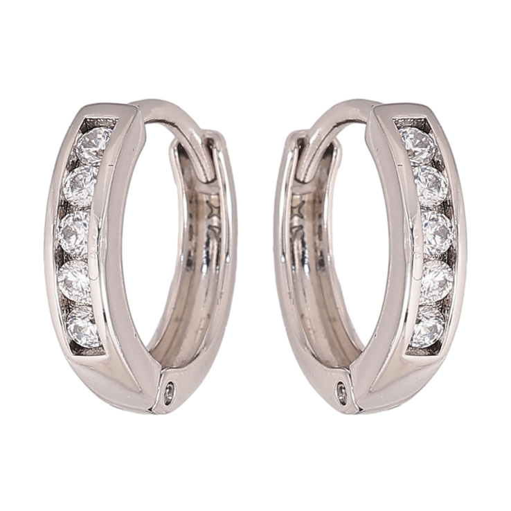 Серьги Xuping цвет Родий колечки "Дорожки кристаллов" фото №25