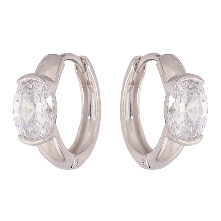 Сережки Xuping колір Родій колечка "Кристали" фото №4