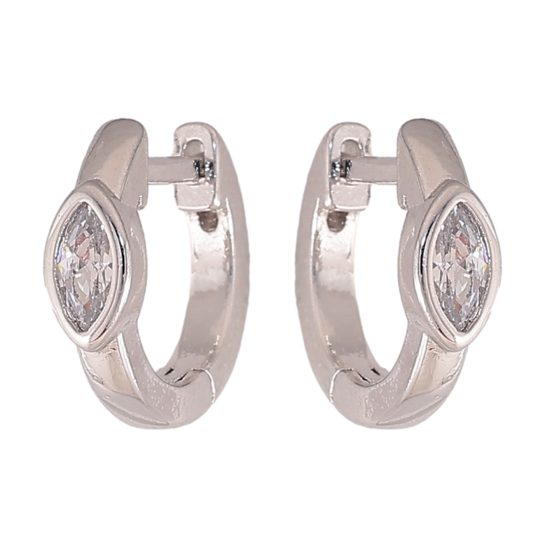 Серьги Xuping цвет Родий колечки "Узор с кристаллами" фото №1