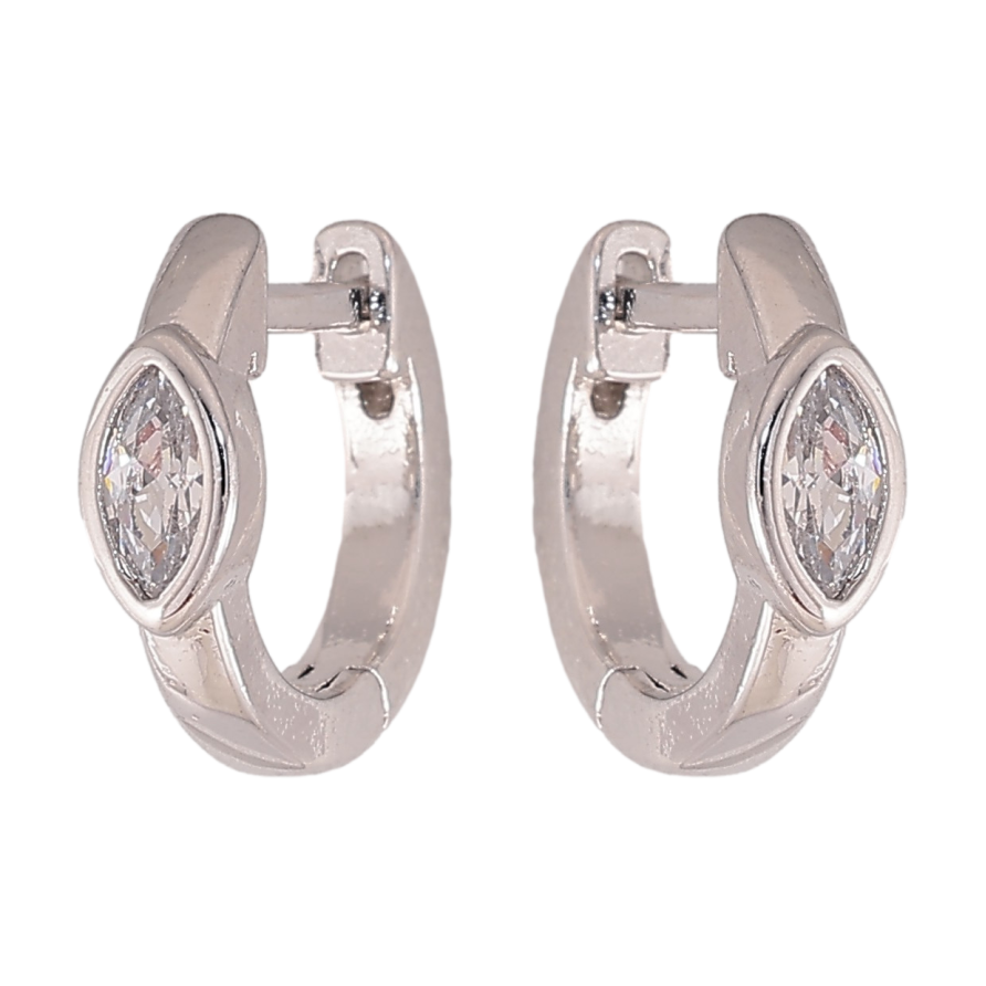 Сережки Xuping колір Родій колечка "Візерунок з кристалами" фото №1