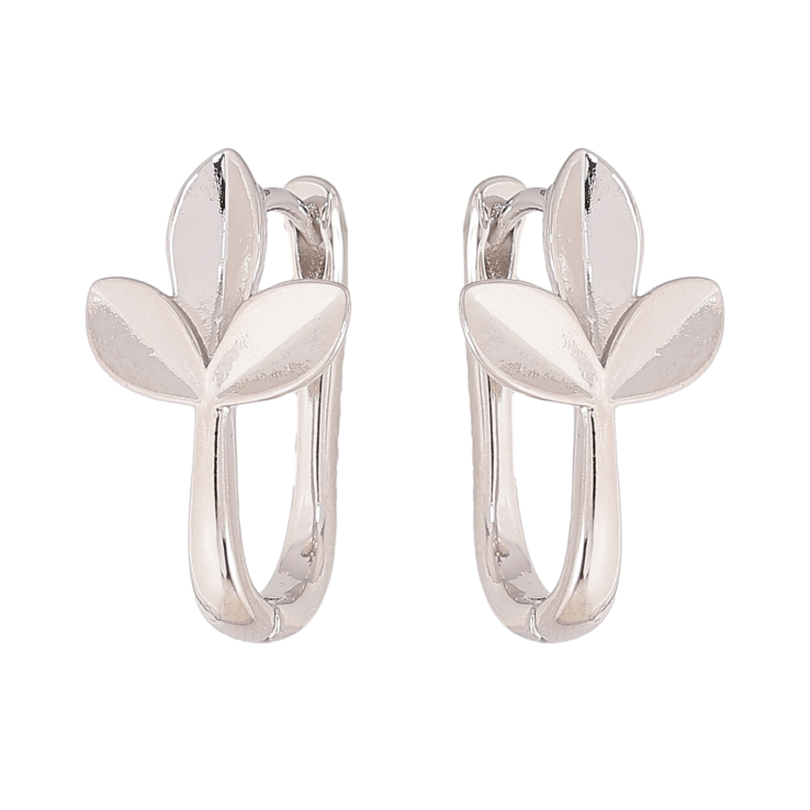 Серьги Xuping цвет Родий колечки "Трилистники" фото №24