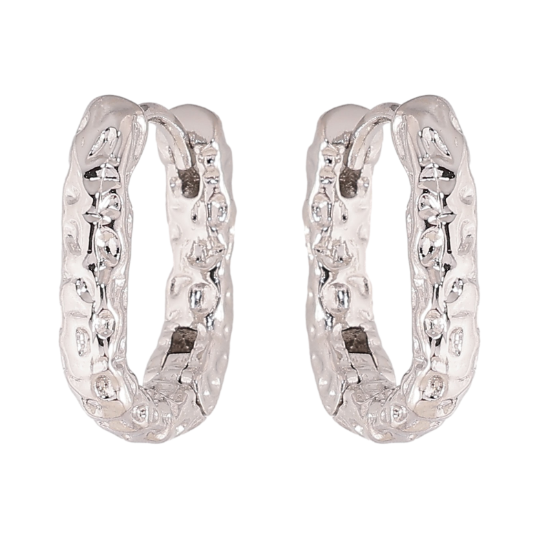 Сережки Xuping колір Родій колечка "Декоративний візерунок" фото №1