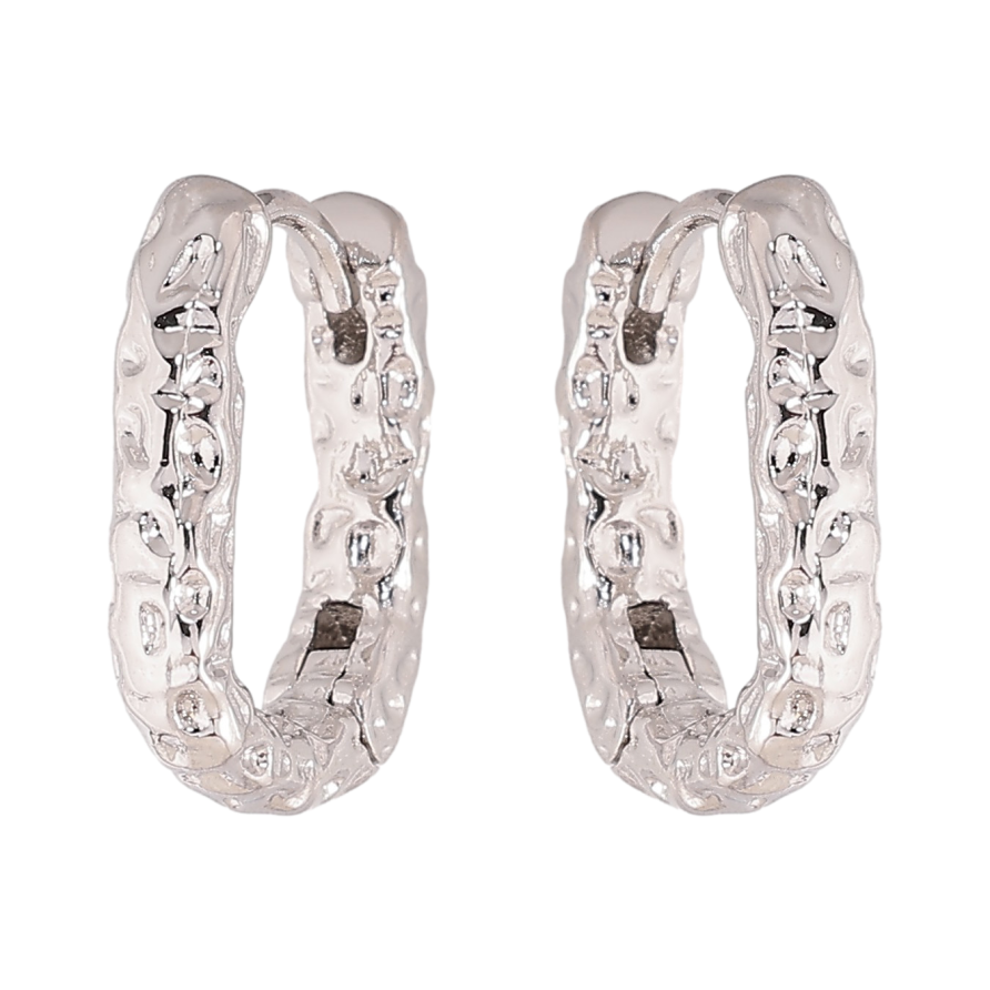 Сережки Xuping колір Родій колечка "Декоративний візерунок" фото №1