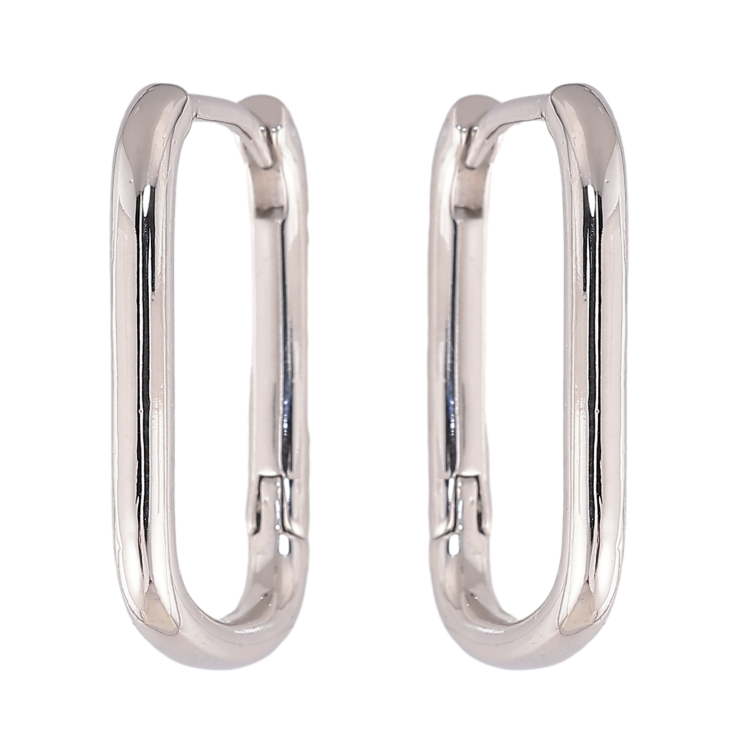 Серьги Xuping цвет Родий колечки "Овальные" фото №11