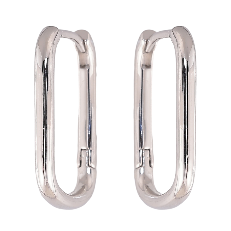 Сережки Xuping колір Родій колечка "Овальні" фото №1