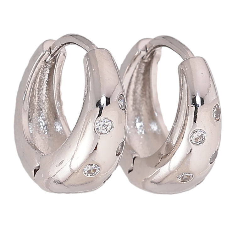 Сережки Xuping колір Родій колечка "Візерунок з кристалами" фото №14