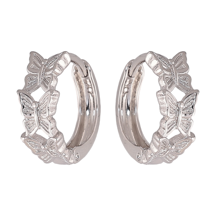 Сережки Xuping колір Родій колечка "Візерунок метелики" фото №13