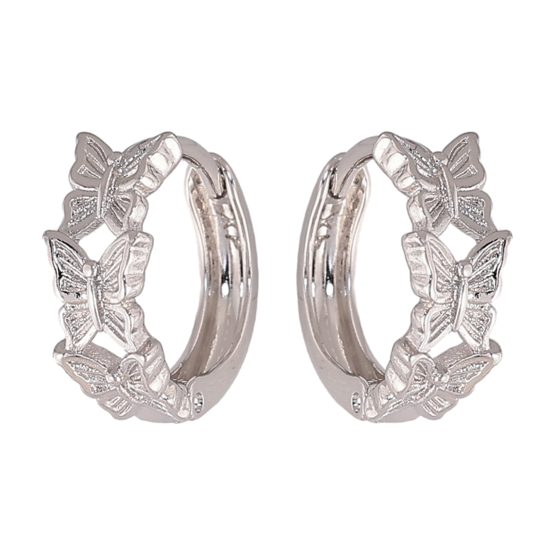 Сережки Xuping колір Родій колечка "Візерунок метелики" фото №1