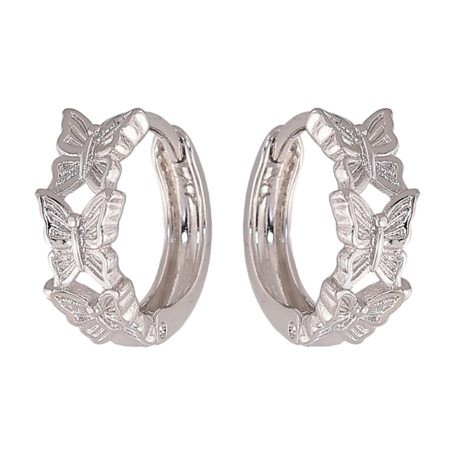 Сережки Xuping колір Родій колечка "Візерунок метелики" фото №1