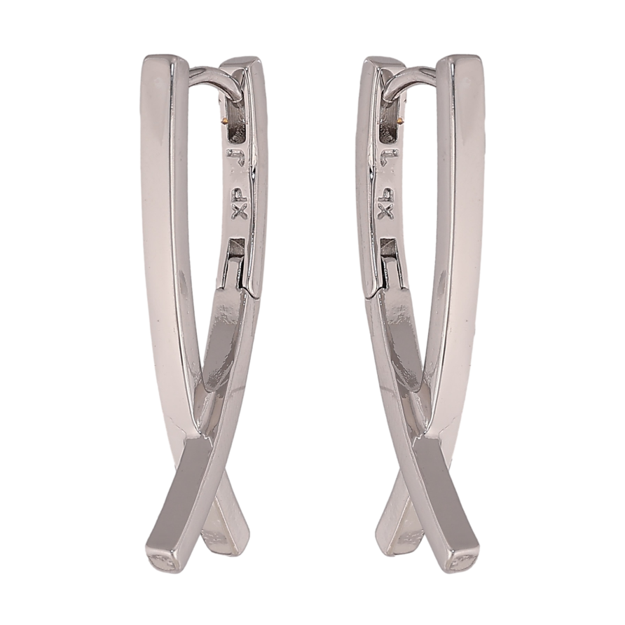 Сережки Xuping колір Родій колечка "Декоративний візерунок" фото №1