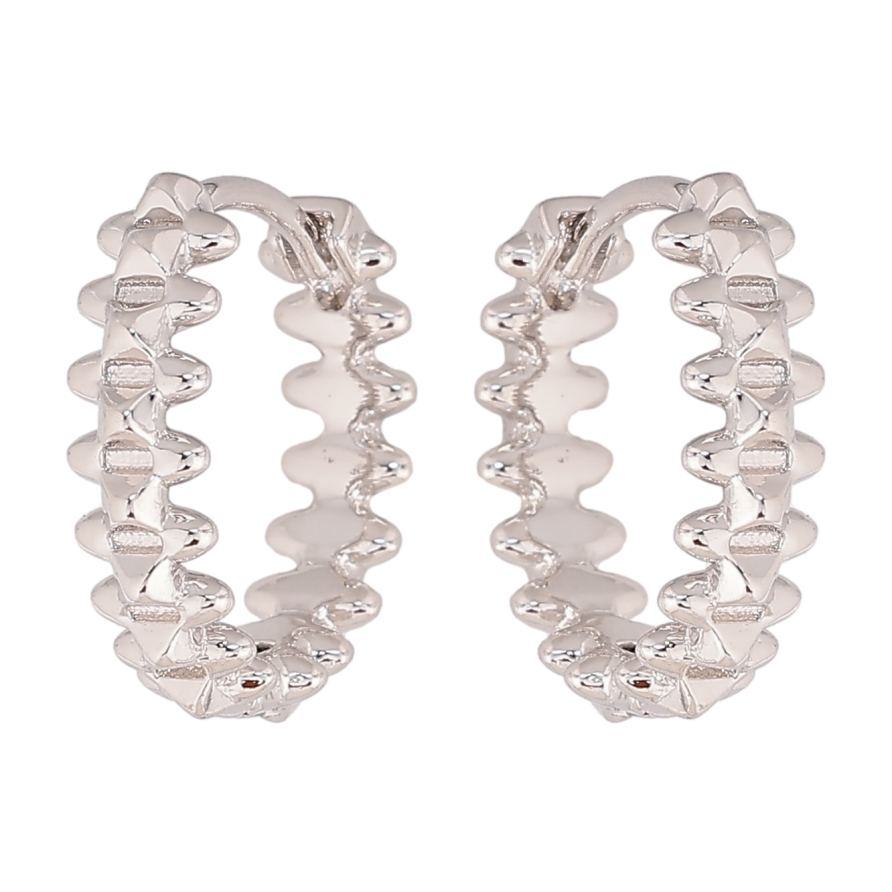 Сережки Xuping колір Родій колечка "Декоративний візерунок" фото №1