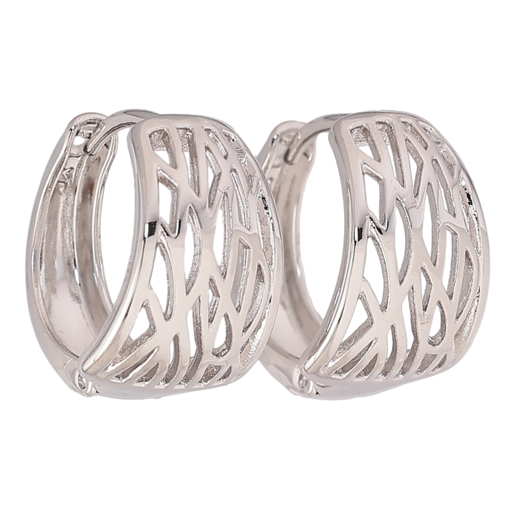 Серьги Xuping цвет Родий колечки "Декоративный узор" фото №5
