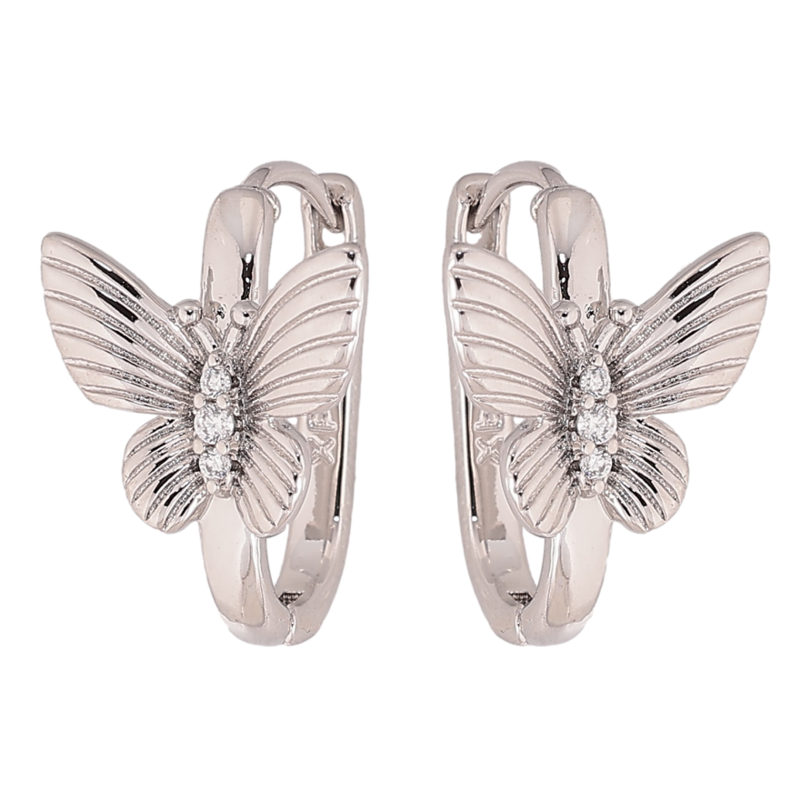 Сережки Xuping колір Родій колечка "Метелики" фото №1