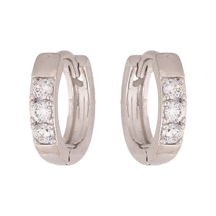 Сережки Xuping колір Родій колечка "Візерунок з кристалами" фото №21