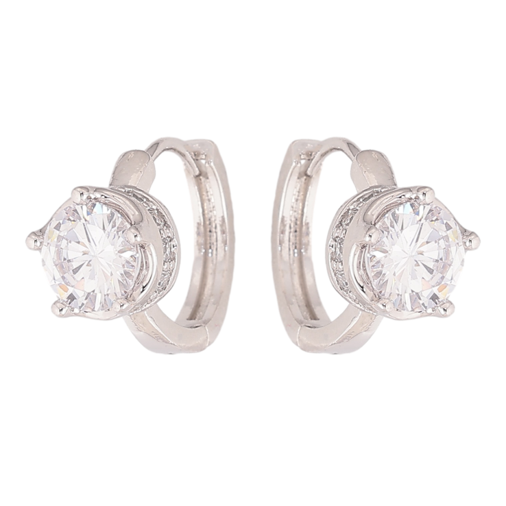 Сережки Xuping колір Родій колечка "Кристали" фото №14