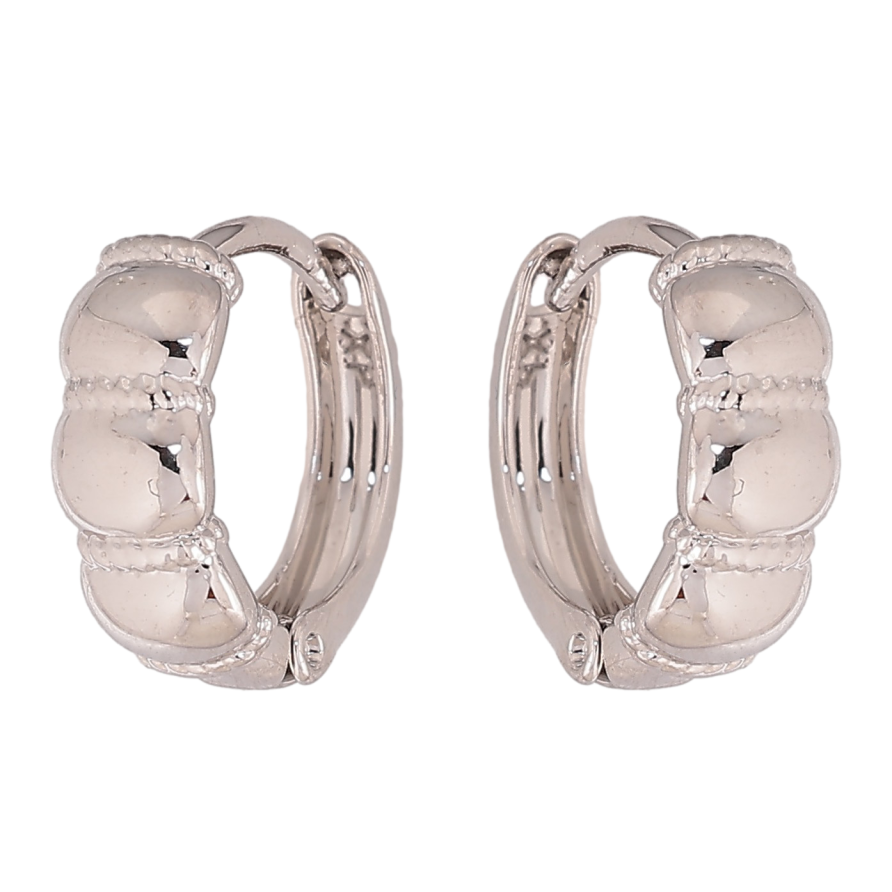 Сережки Xuping колір Родій колечка "Декоративний візерунок" фото №1