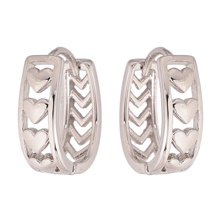 Сережки Xuping колір Родій колечка "Візерунок серця" фото №10