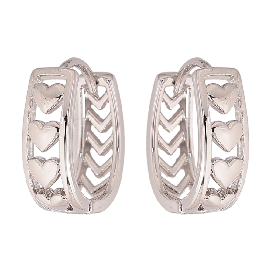 Сережки Xuping колір Родій колечка "Візерунок серця" фото №1