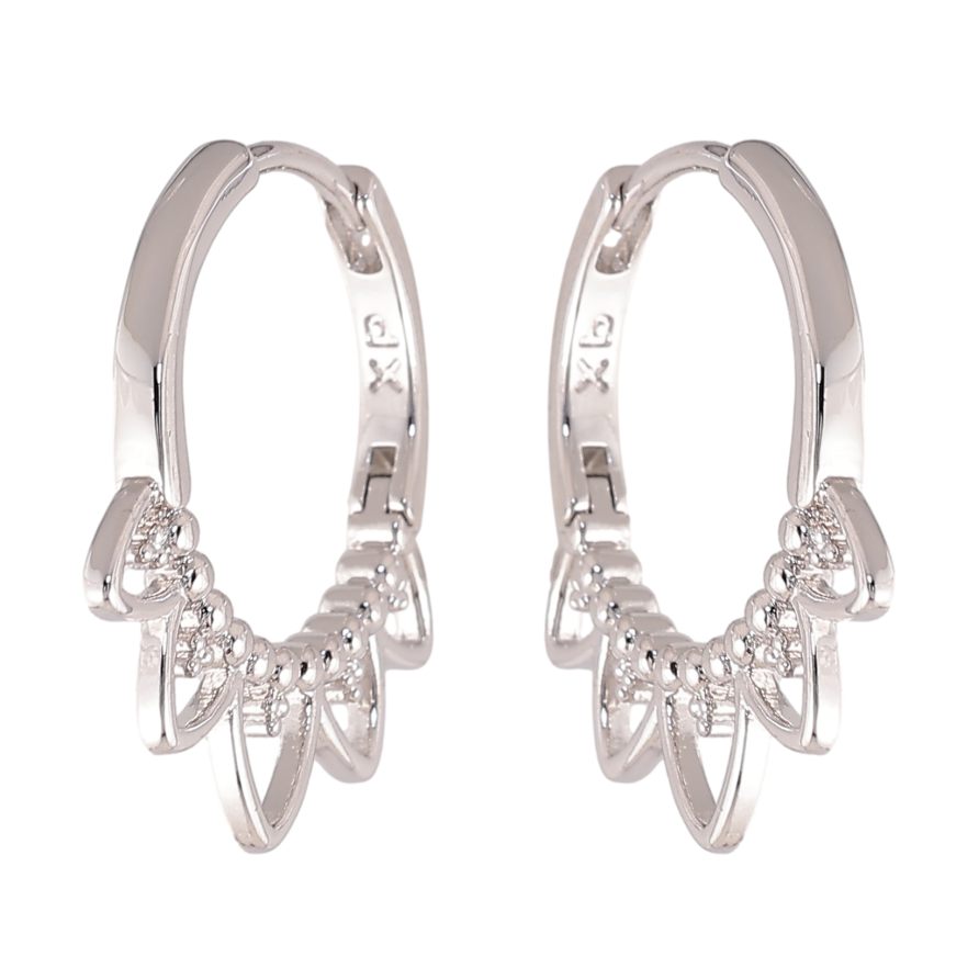 Серьги Xuping цвет Родий колечки "Декоративный узор" фото №1