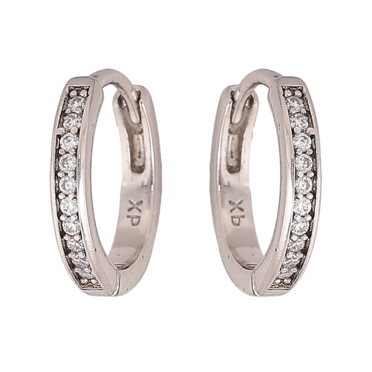 Серьги Xuping цвет Родий колечки "Дорожки кристаллов" фото №13