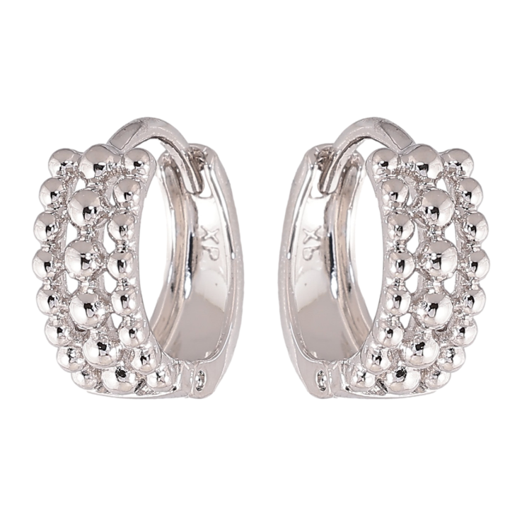 Сережки Xuping колір Родій колечка "Декоративний візерунок" фото №12