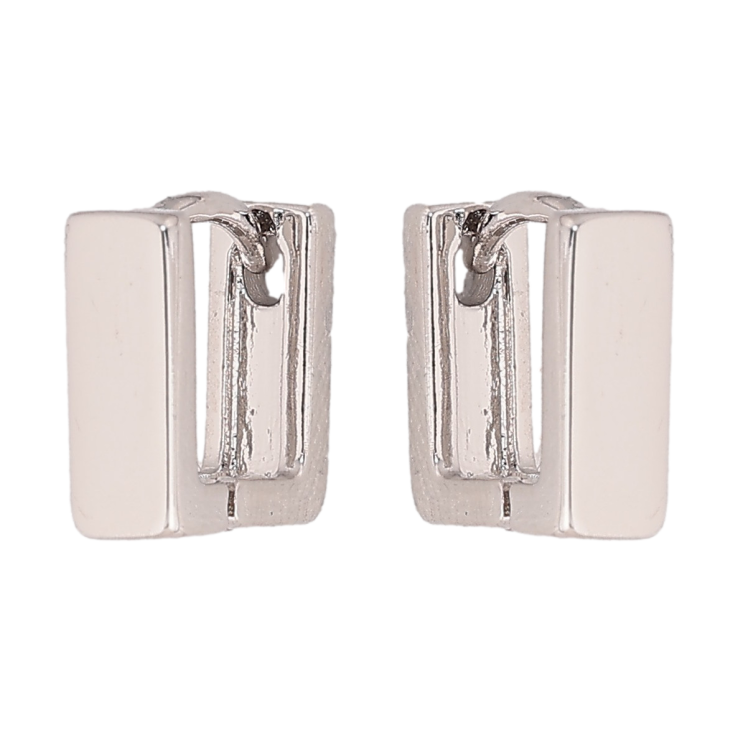 Серьги Xuping цвет Родий колечки "Квадратные" фото №9