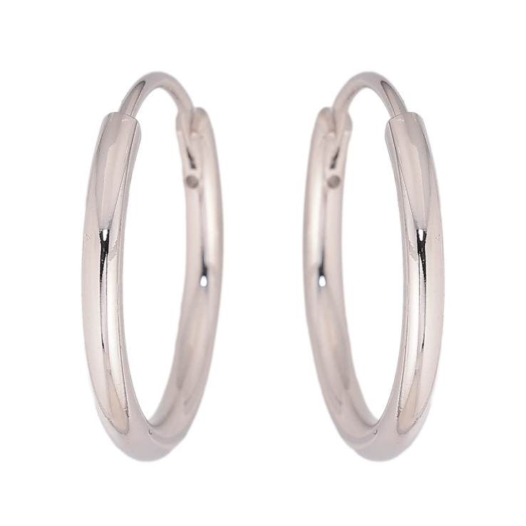 Сережки Xuping колір Родій кільця (конго) "Класика" ø 2см фото №7