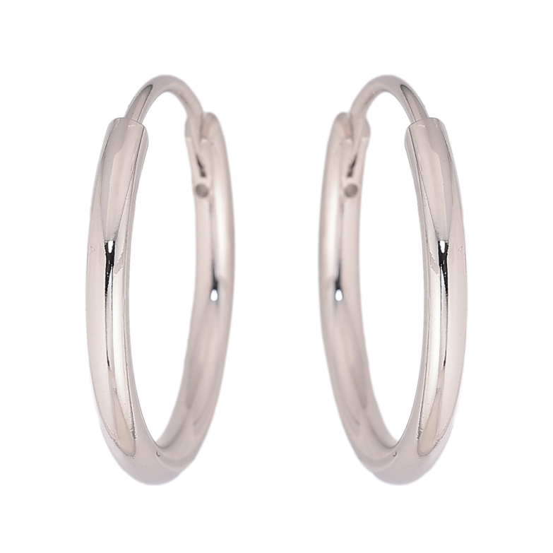 Серьги Xuping цвет Родий кольца (конго) "Классика" ø 2см фото №1 Серьги Xuping цвет Родий кольца (конго) "Классика" ø 2см фото №1