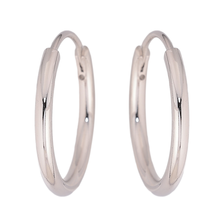 Сережки Xuping колір Родій кільця (конго) "Класика" ø 2см фото №1 Сережки Xuping колір Родій кільця (конго) "Класика" ø 2см фото №1