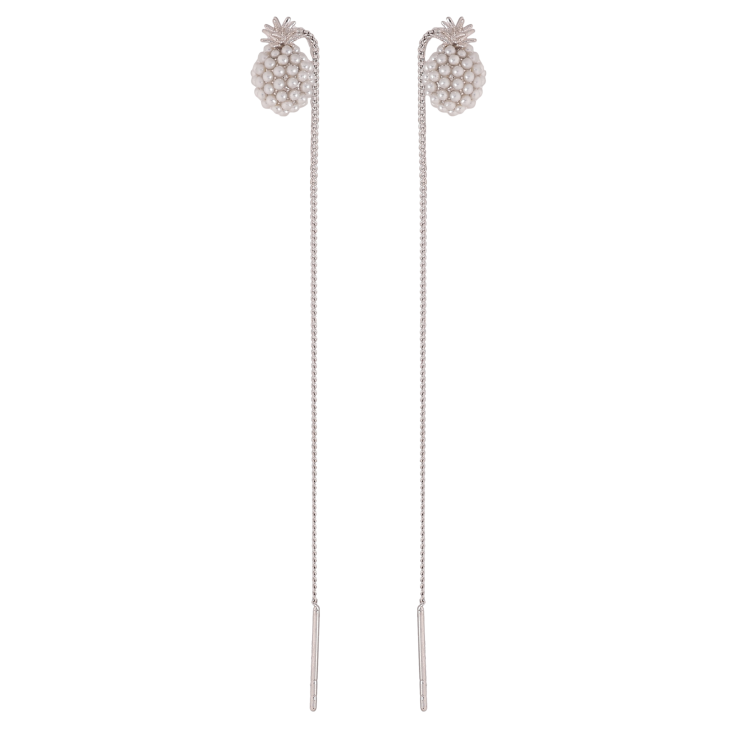 Сережки Xuping колір Родій протяжки "Перлинні ягідки" фото №9