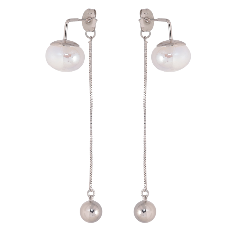 Сережки Xuping колір Родій джекети "Декоративні підвіски з перлинами" фото №1