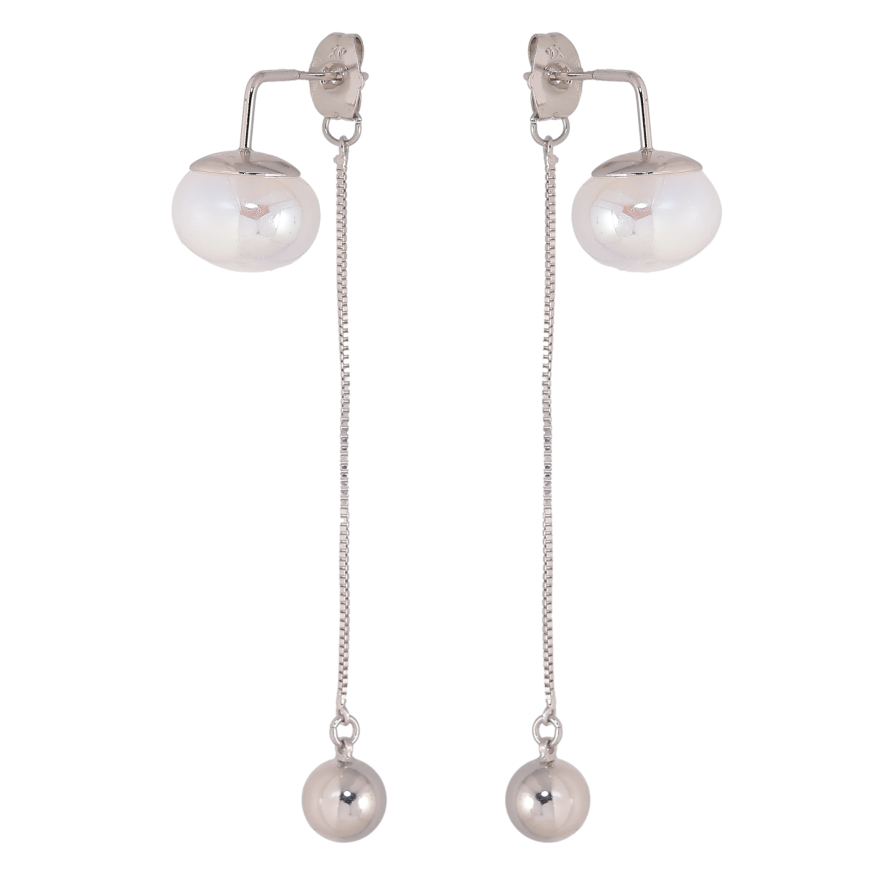 Сережки Xuping колір Родій джекети "Декоративні підвіски з перлинами" фото №1