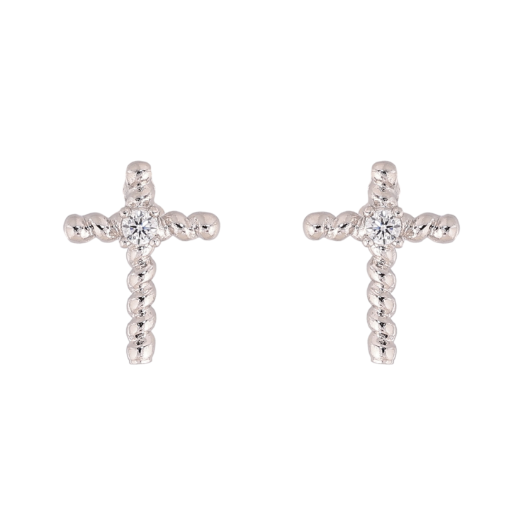 Сережки Xuping колір Родій пусети "Хрестики з кристалами" фото №20 Сережки Xuping колір Родій пусети "Хрестики з кристалами" фото №20