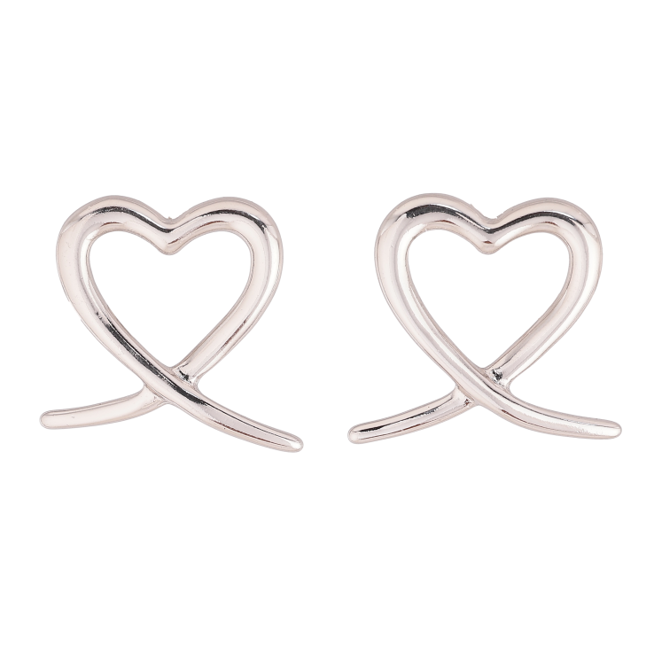 Сережки Xuping колір Родій пусети "Сердечка" фото №22