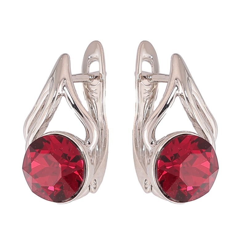 Серьги Xuping цвет Родий с кристаллами Swarovski английский замок "Узор с кристаллами Siam" фото №2 Серьги Xuping цвет Родий с кристаллами Swarovski английский замок "Узор с кристаллами Siam" фото №2