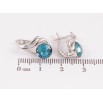 Серьги Xuping цвет Родий с кристаллами Swarovski английский замок "Узор с кристаллами Blue Zircon" фото №2