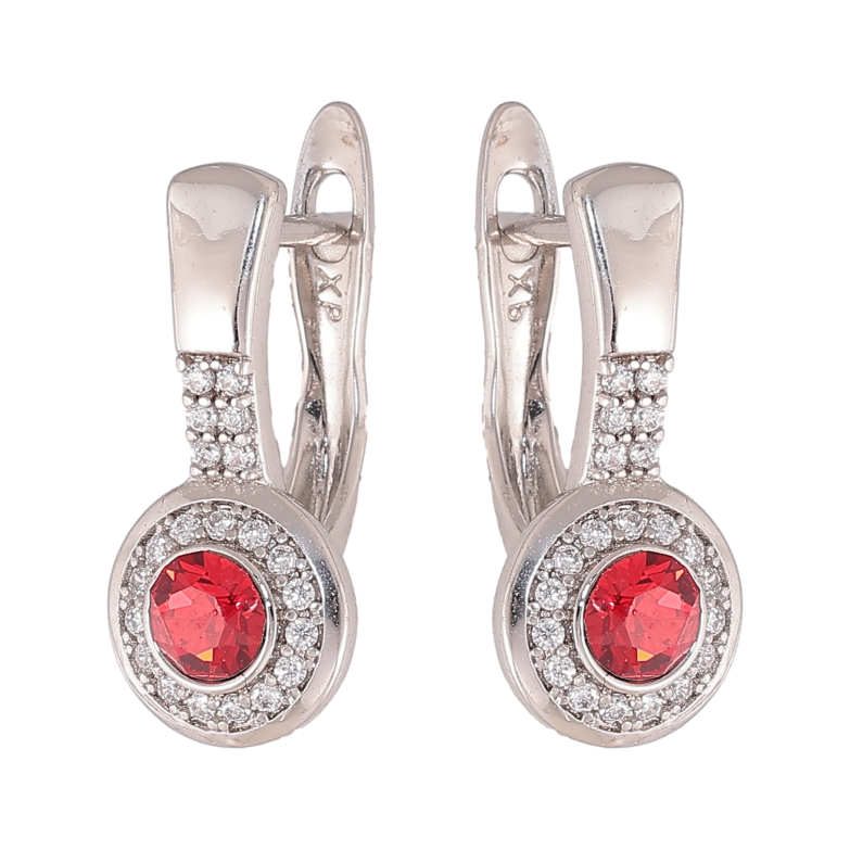 Серьги Xuping цвет Родий с кристаллами Swarovski английский замок "Узор с кристаллами Siam" фото №3 Серьги Xuping цвет Родий с кристаллами Swarovski английский замок "Узор с кристаллами Siam" фото №3