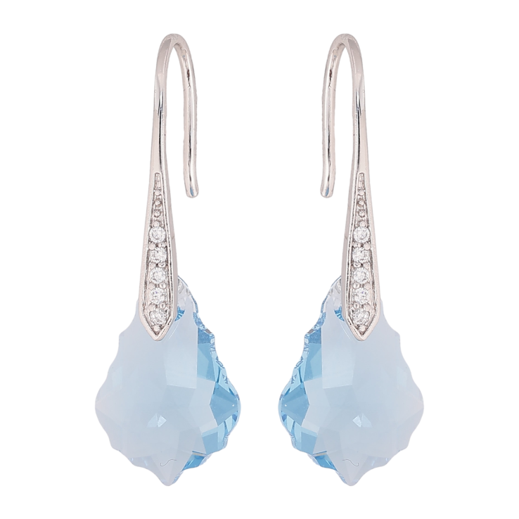 Серьги Xuping цвет Родий с кристаллами Swarovski французский замок "Фигурный кристалл Aquamarine" фото №16 Серьги Xuping цвет Родий с кристаллами Swarovski французский замок "Фигурный кристалл Aquamarine" фото №16