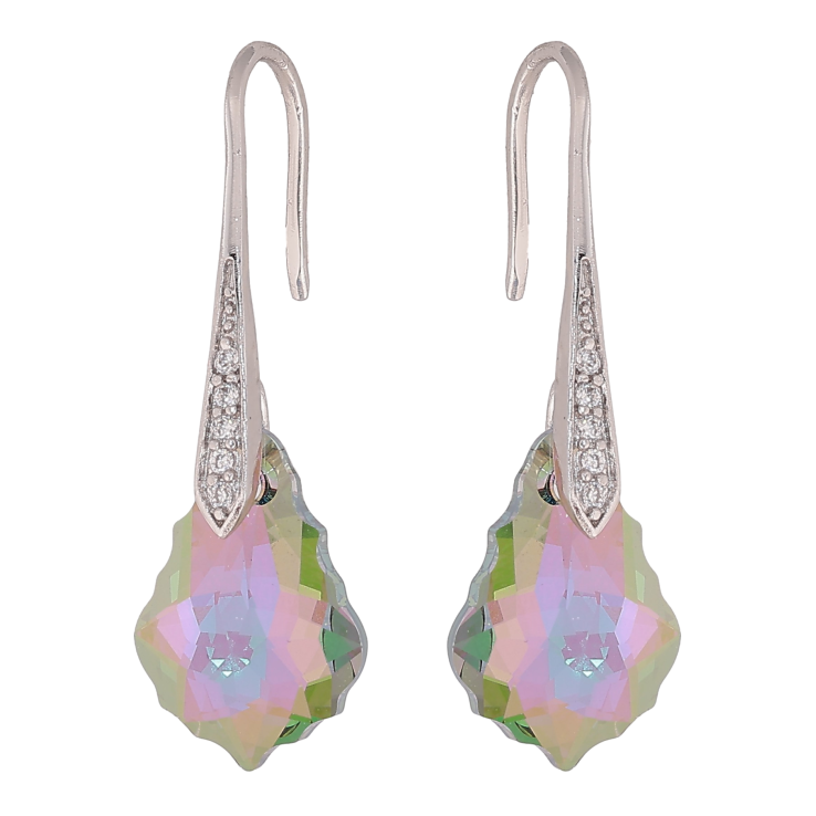 Серьги Xuping цвет Родий с кристаллами Swarovski французский замок "Фигурный кристалл Vitrail Light" фото №17 Серьги Xuping цвет Родий с кристаллами Swarovski французский замок "Фигурный кристалл Vitrail Light" фото №17