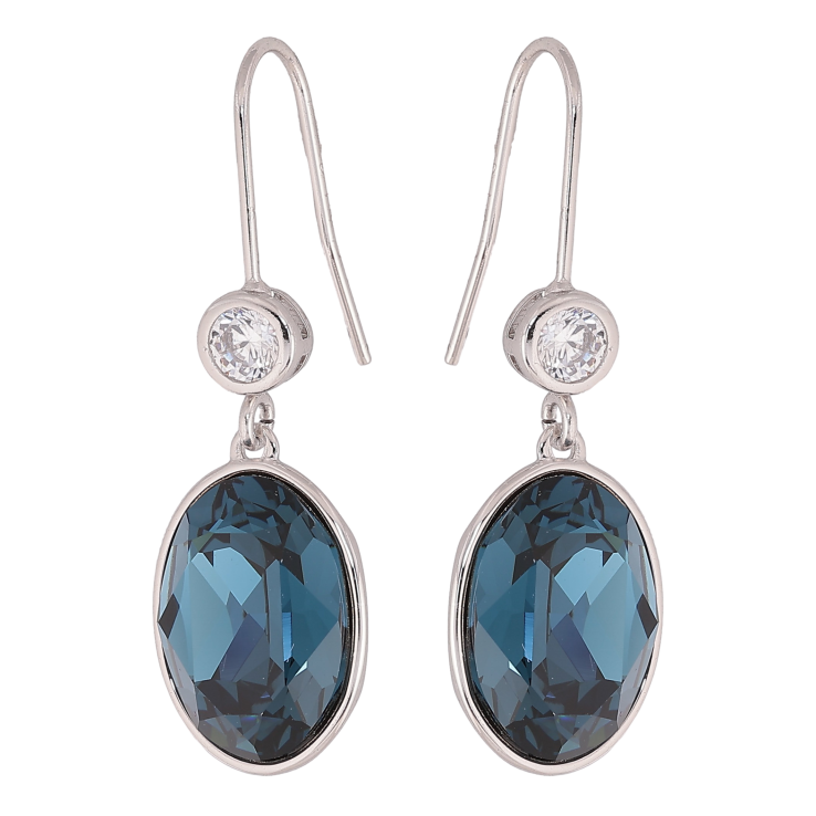 Сережки Xuping колір Родій з кристалами Swarovski французький замок "Кристал Montana" фото №10 Сережки Xuping колір Родій з кристалами Swarovski французький замок "Кристал Montana" фото №10