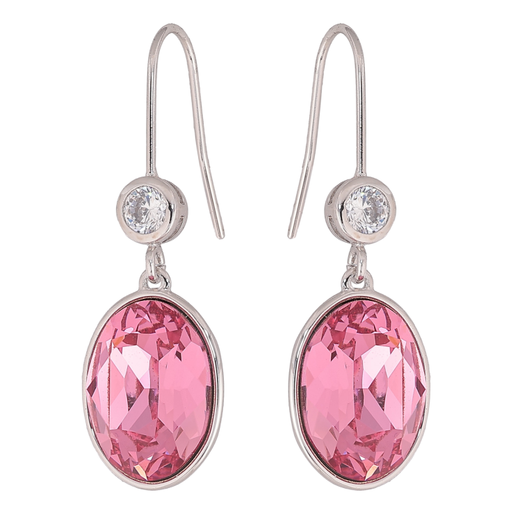 Сережки Xuping колір Родій з кристалами Swarovski французький замок "Кристал Rose" фото №9 Сережки Xuping колір Родій з кристалами Swarovski французький замок "Кристал Rose" фото №9