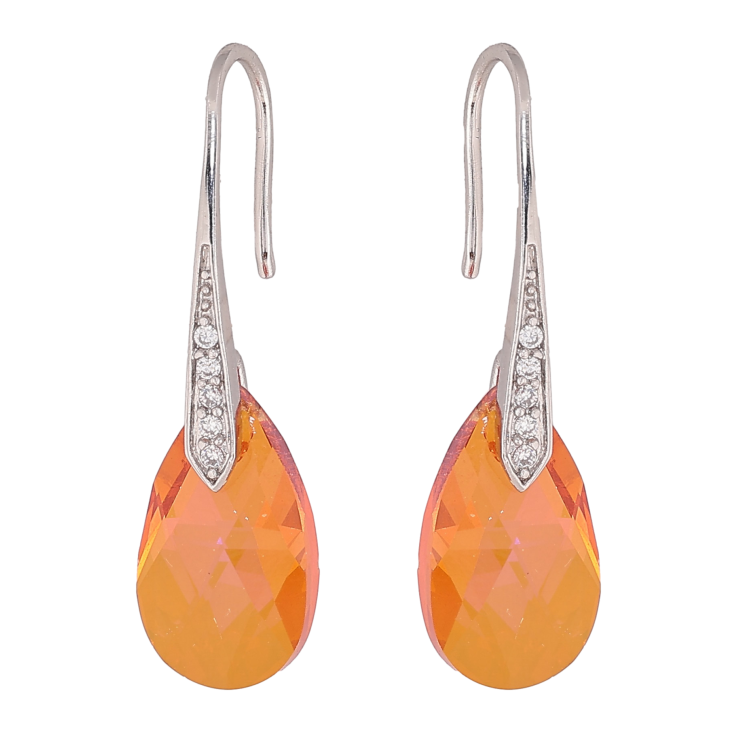 Серьги Xuping цвет Родий с кристаллами Swarovski французский замок "Кристальная капелька Tangerine" фото №19 Серьги Xuping цвет Родий с кристаллами Swarovski французский замок "Кристальная капелька Tangerine" фото №19