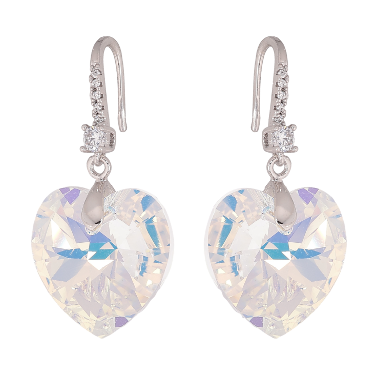 Сережки Xuping колір Родій з кристалами Swarovski французький замок "Кристальні серця Shimmer" фото №11 Сережки Xuping колір Родій з кристалами Swarovski французький замок "Кристальні серця Shimmer" фото №11